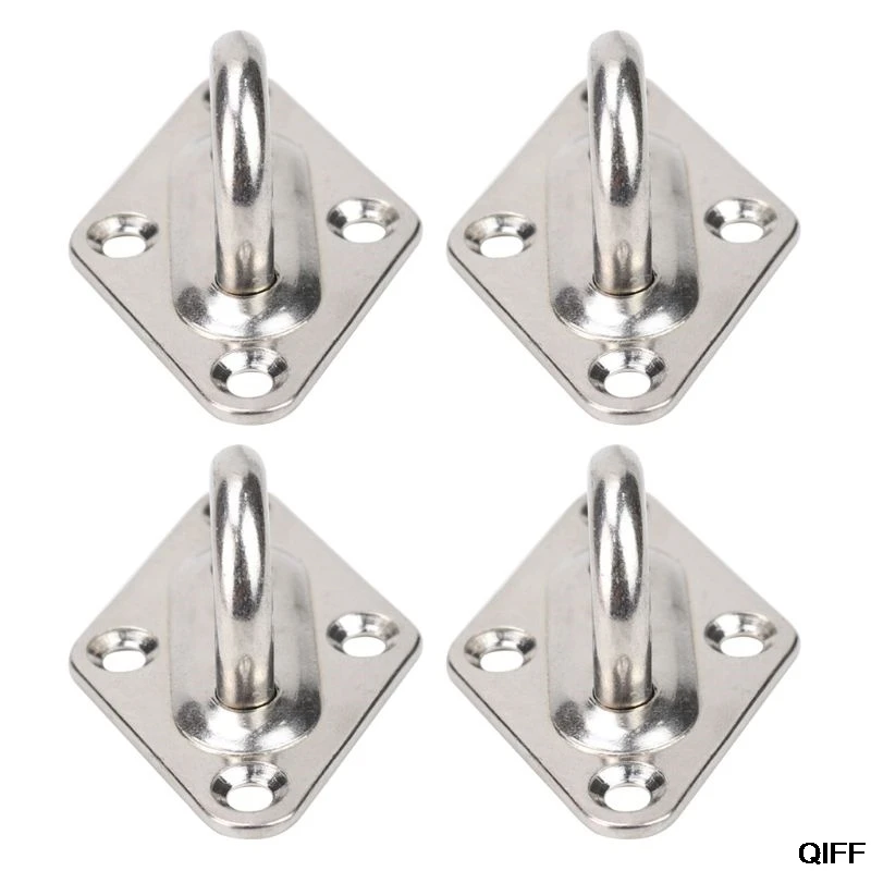 304 Stainless Steel Ceiling Wall Mount Hook Heavy Duty Anchor Eye Plate For Boat Yoga Swings Hammocks Aug. 15