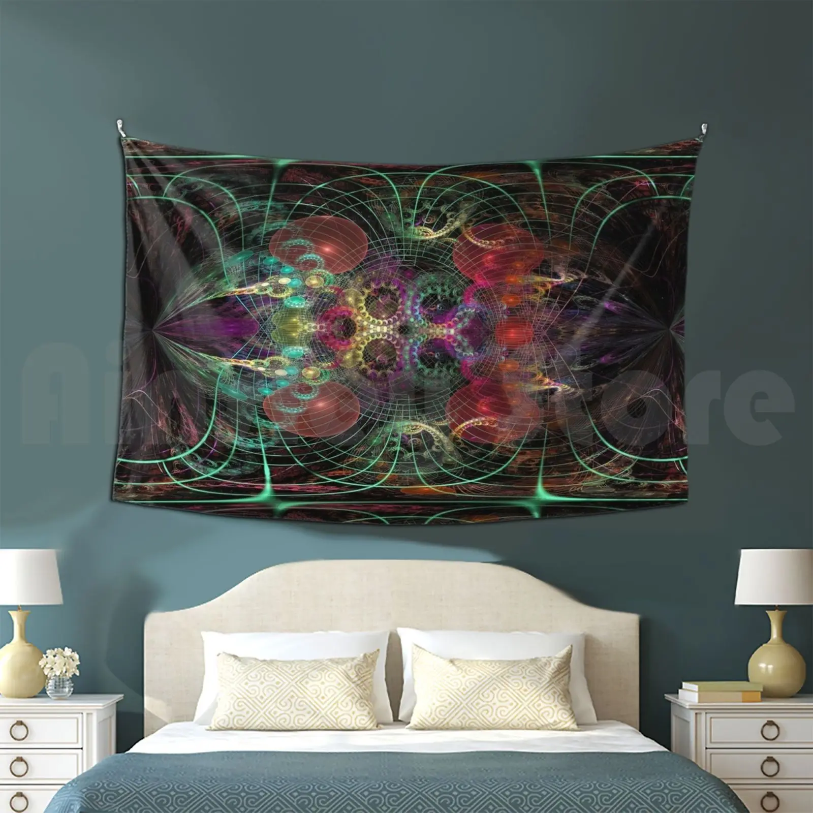 Da Fs Around Circles And Gravity Waves Onfx ? Tapestry Living Room Bedroom Ohdz Lights Abstract Cool Color Abstrac