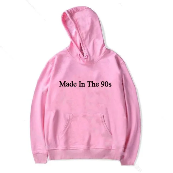 Cool Oversized Women Hoodies Made In The 90s Letter Print Sweatshirt Womens Winter Warm Streetwear Pullovers Thick Hoodie