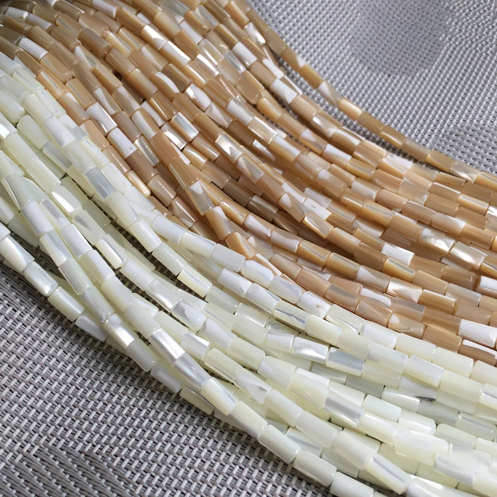 Natural Mother of Pearl Shell Punch Loose White Beads for Jewelry Making DIY Bracelet Necklace Earrings 15\