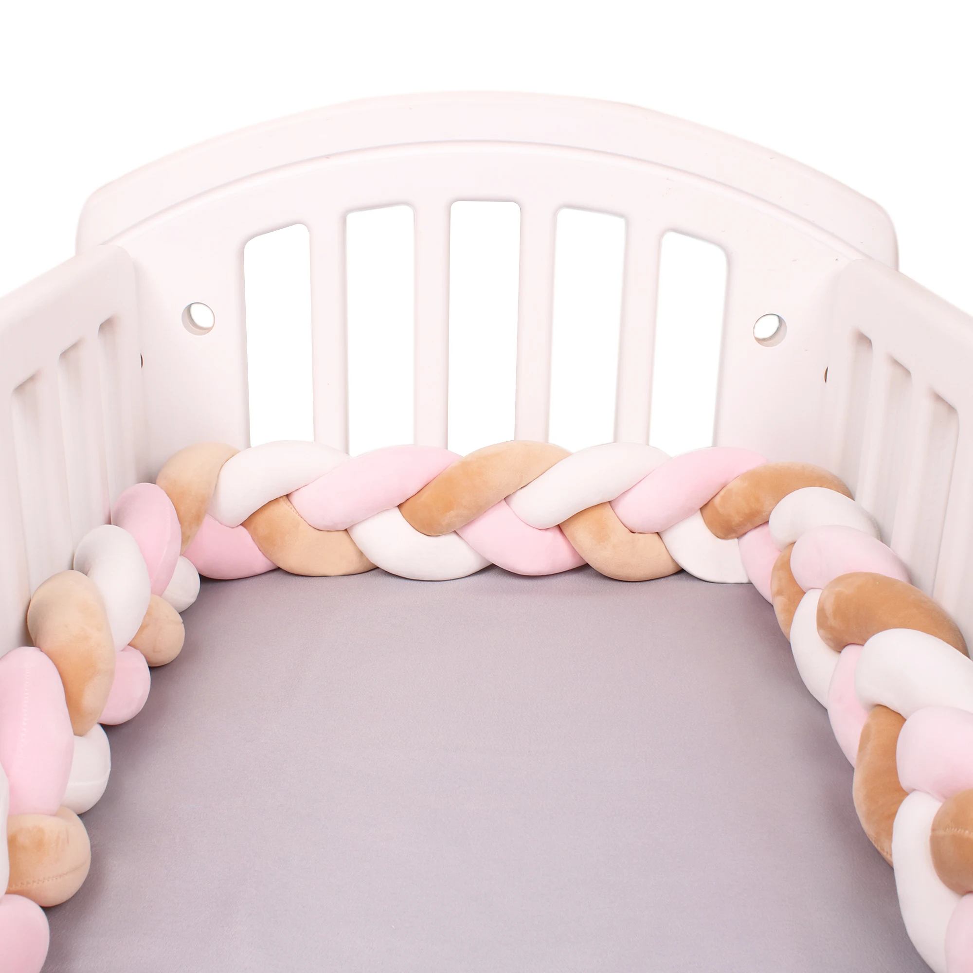 4M Baby Bed Bumper Protector Infant Cradle Kussen Kussen Braid Knoop Bumper Crib Bumper Tour De Lit Bebe Tresse room Decor