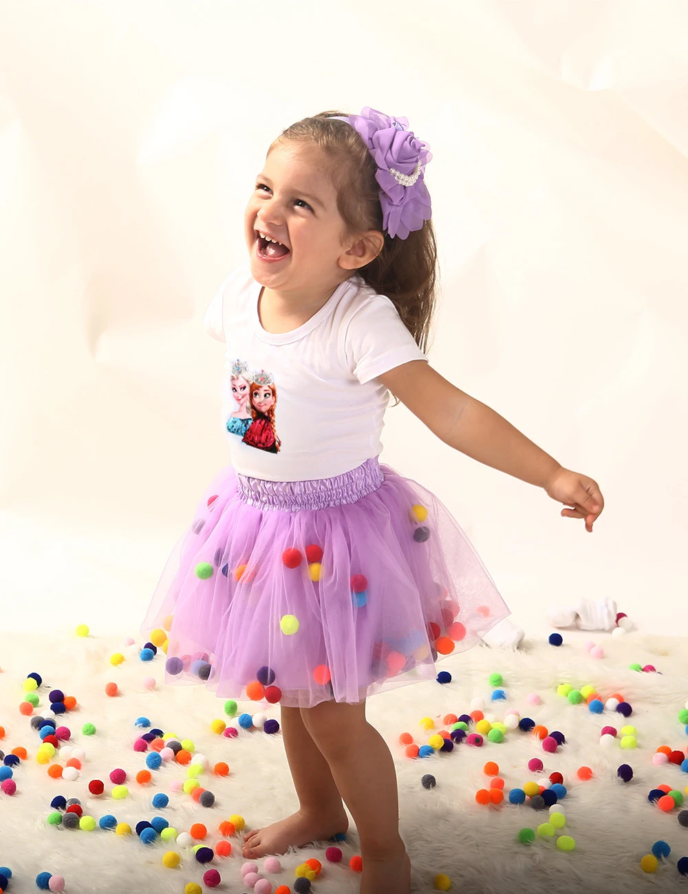 12M-6Y Princess Kids Baby Girl Colorful Balls Tutu Tulle Skirt 1 Pieces Bottom Party girls Skirts Clothes Skirt for girls mini