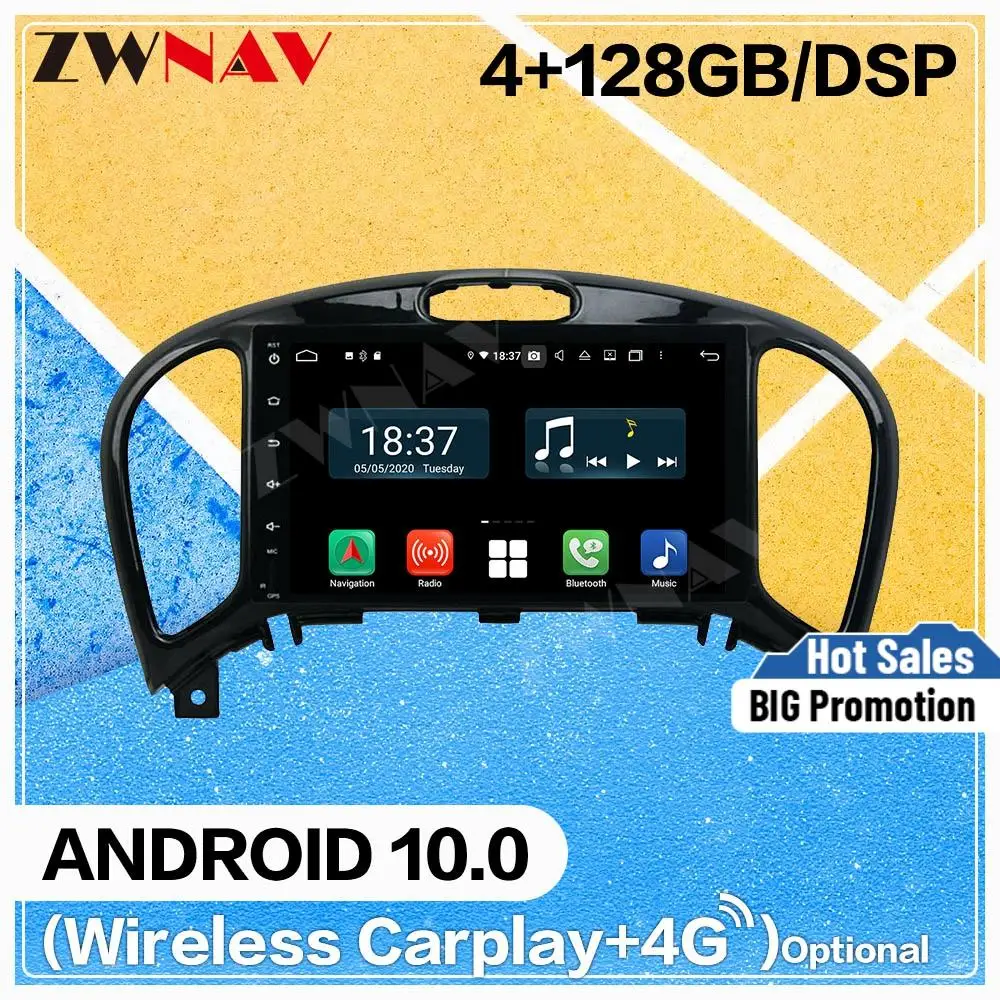 128G Carplay Android 10 DVD Player for Nissan Juke 2004-2010 2011 2012 2013 2014 2015 2016 GPS Auto Audio Radio Stereo Head unit