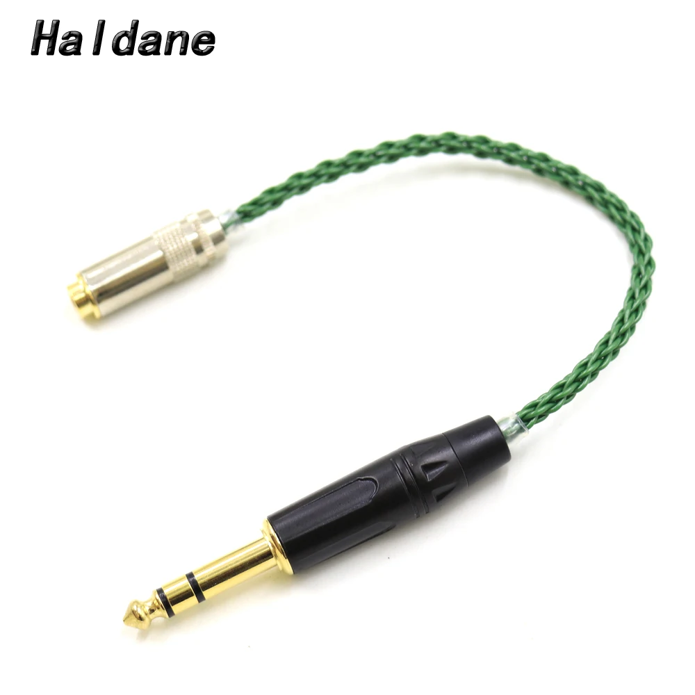 Haldane HIFI 26AWGx8 OCC Silver 1/4 6.35mm TRS 3pole Male to 4.4mm Female Adapter Cable for Audio Eadphone Amplifier