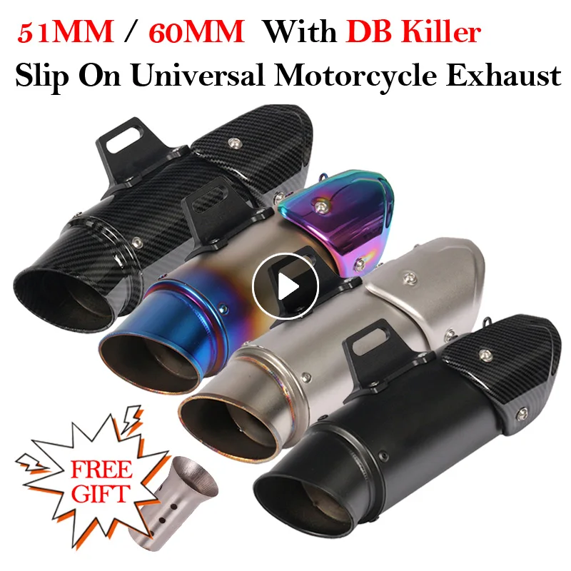 

51mm 60mm Universal Moto Escape Modified Motorcycle Exhaust Heat Shield Cover Muffler DB Killer For Z900 MT03 MT09 R3 R25 CBR500