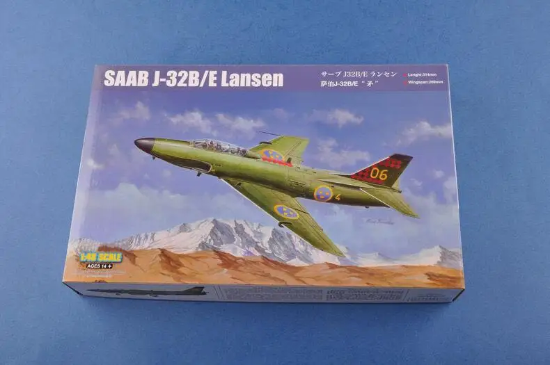 

Модель Hobbyboss 81752 1/48, модель SAAB J-32B/E Lansen