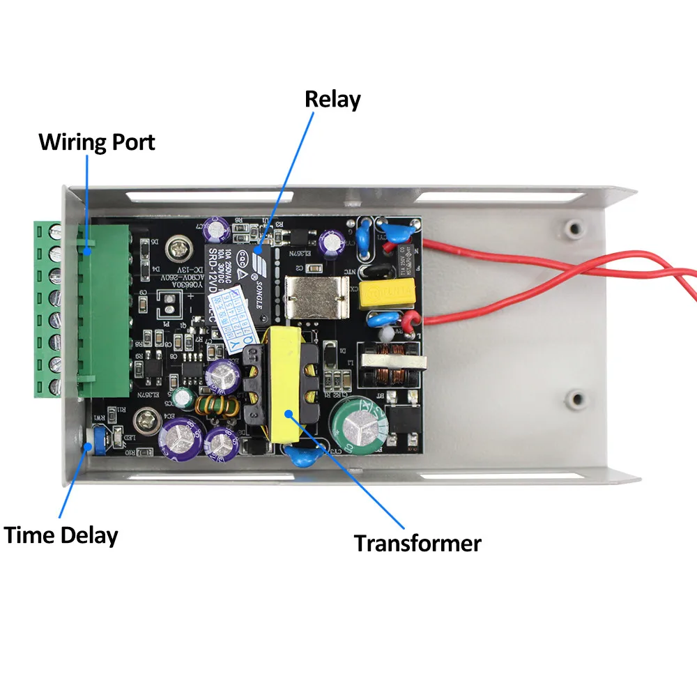 12V 5A K80 Power Supply Switch Access Control System Power AC110-260V/50-60HZ with Time Delay for Electronic Door Lock Security