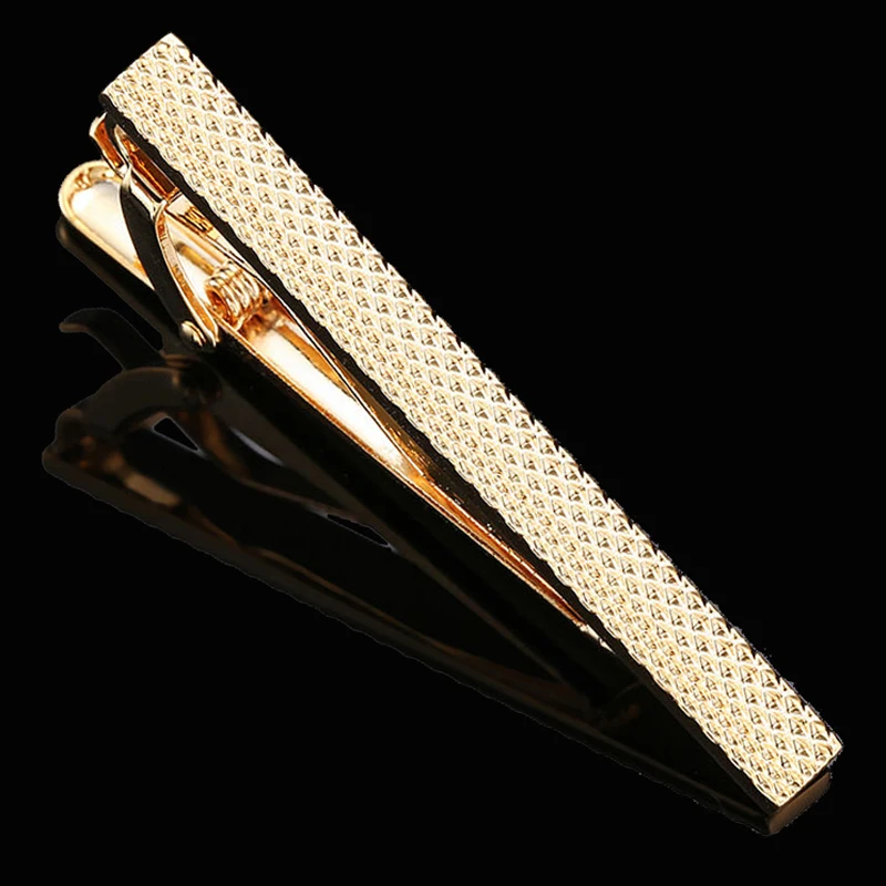 High end brand men\'s business tie clip spray painting process laser plaid pattern design tie clip wholesale / retail