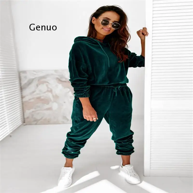 Autumn Velour Tracksuit Womens Velvet Set Woman Tracksuit Sets Winter Velvet Suit Two Piece Set Women 2 Piece Outfits