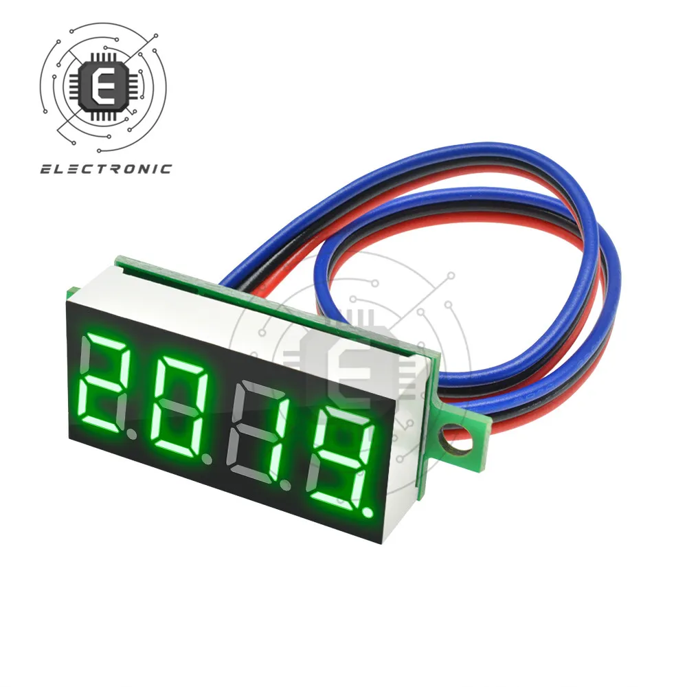 LCD-Digitalanzeige 0,36 Zoll 3-Draht 4-stelliges Voltmeter 0-100 V Spannungsprüfer Messgerät