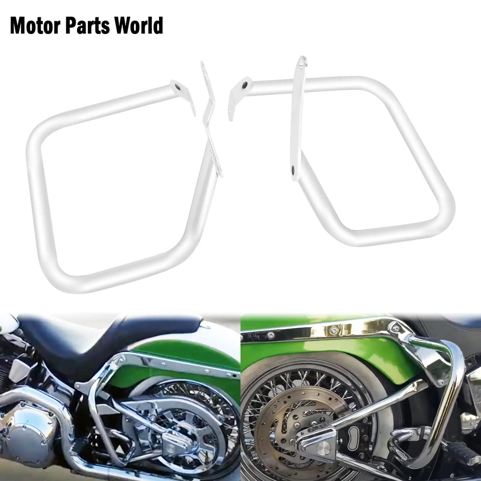 Chromowane orurowanie ochronne na tylne sakwy motocyklowe, gmole do Harley Softail FLST FLSTC 2000-2012 FXST 2000-2005 FXSTB 2000-2005