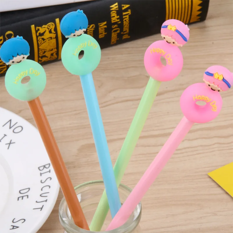 36pcs cartoon new cartoon style couple pen dog doughnut gel pen small fresh candy color 0.5mm