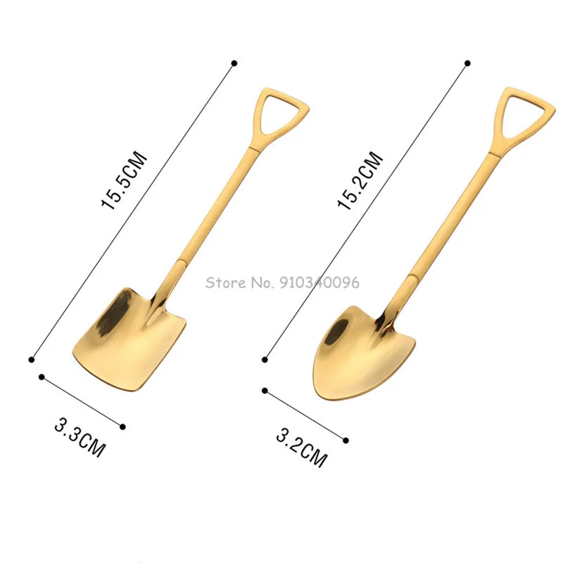 크리에이티브 레트로 수박 삽 커피 스푼, 스테인리스 스틸 디저트 스푼, 아이스크림 스푼 팁 플랫 삽, 크리스마스 선물