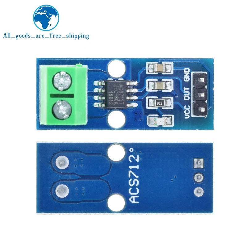 TZT Hot Sale ACS712 5A 20A 30A  Range Hall Current Sensor Module ACS712 Module For Arduino 5A 20A 30A