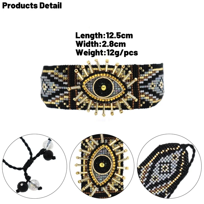 ZHONGVI Evil Eye Bracelet For Women Trendy Jewelry MIYUKI Lucky Pulseras Mujer Moda 2020 Unique Bracelets Handmade Loom Woven