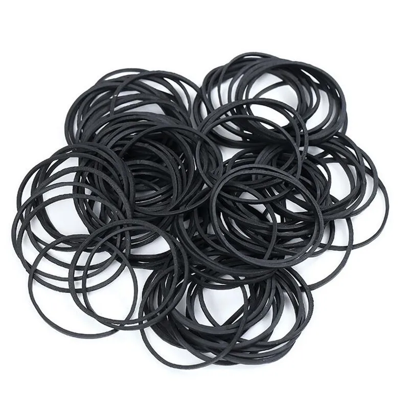 Zwart Elastiekjes Elastische Haarbanden Stretchable Stevige Rubber Band Ring Lus Voor Thuis Bank School Kantoorbenodigdheden Ambachten 38Mm * 14Mm