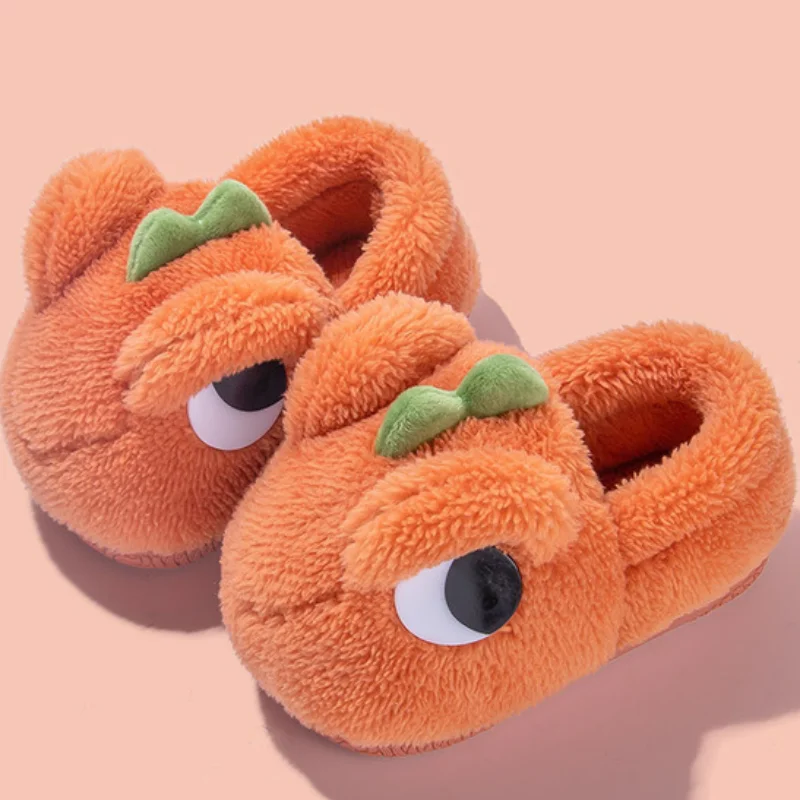 Pop Eye-Zapatillas de casa de dragón para niños y niñas, Zapatillas de lana con dibujos animados de algodón, pantuflas de otoño e invierno, CSH1130