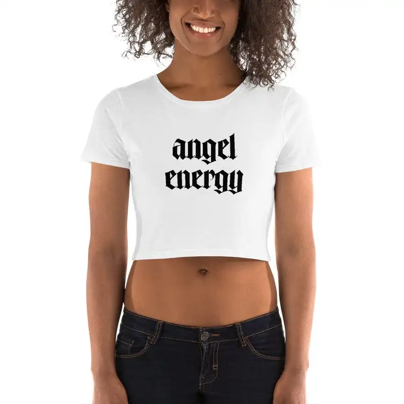 Skuggnas New Ariival Angel Energy T shirt Women’s Crop Top Fitness Sexy Women cropped t shirts Sexy Body Wear Drop ship