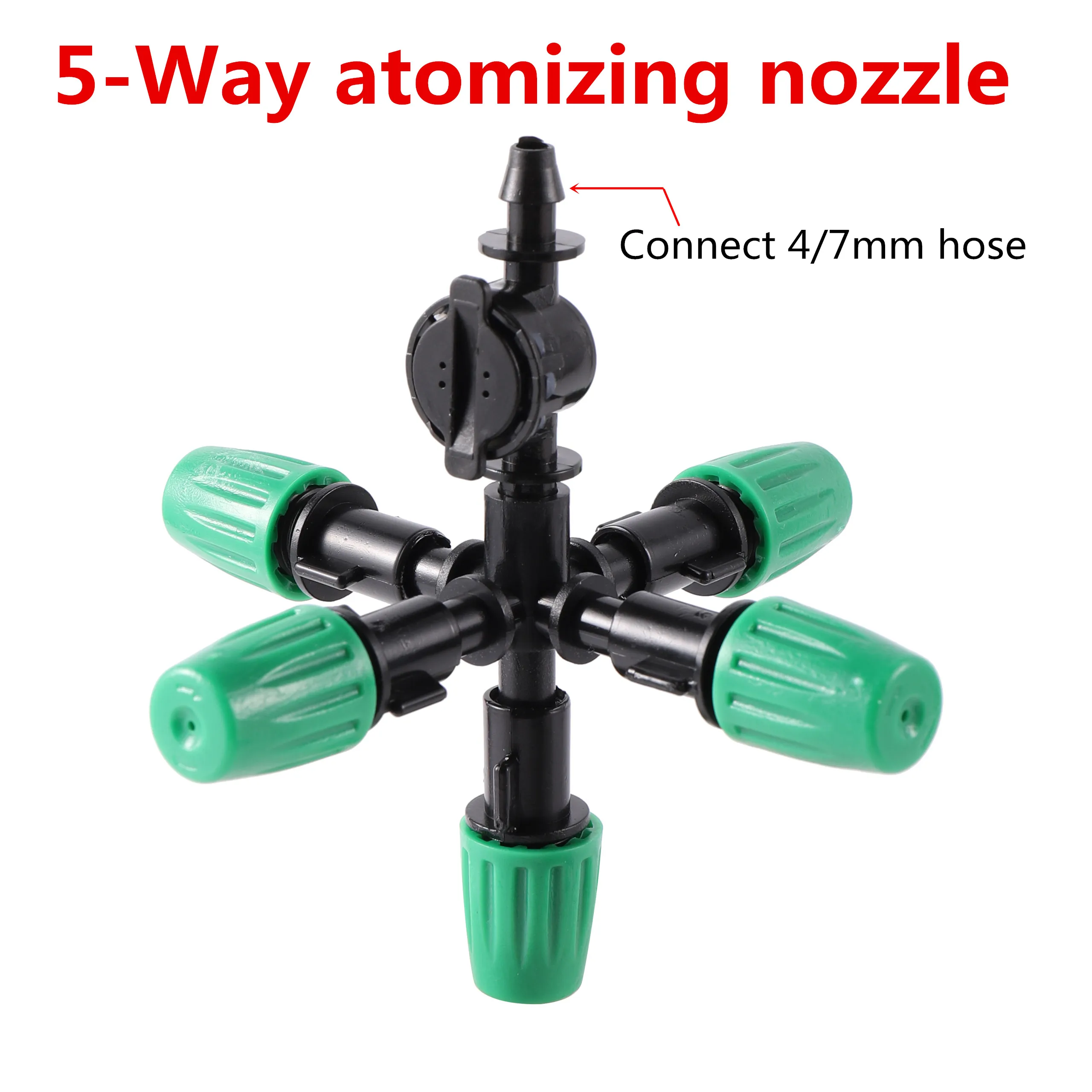 Green Atomization Fogger Nozzles Kit with Anti Drip Connector Garden Watering Sprinklers Cooling Humidification Sprayer