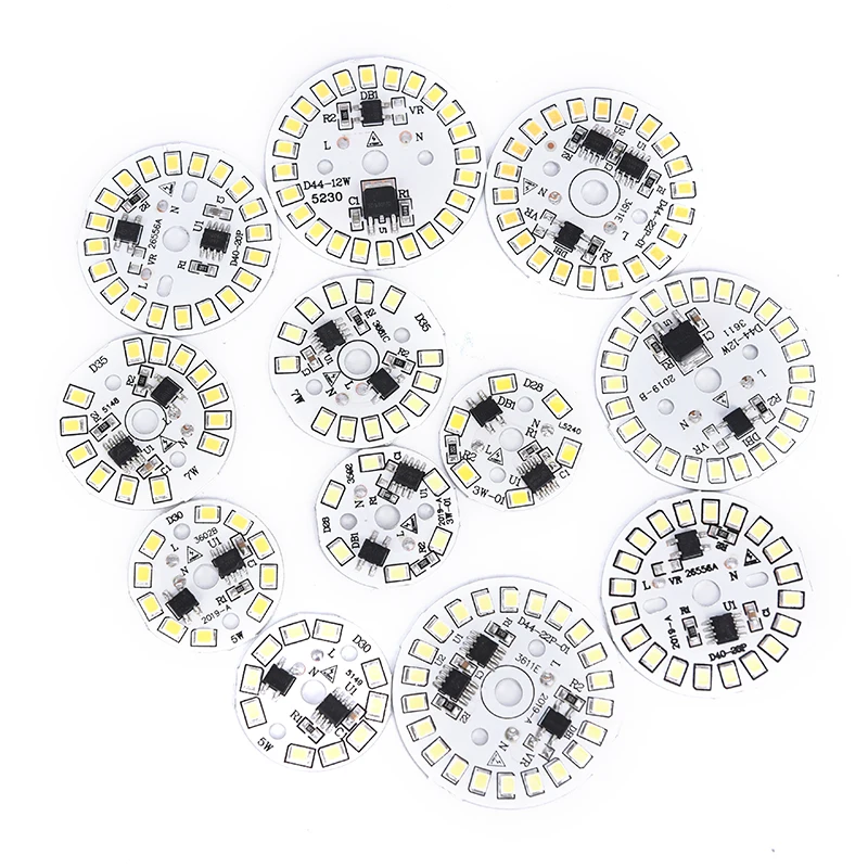 220V LED Bulb Patch Lamp SMD Plate Circular Module Light Source Plate For Bulb Light