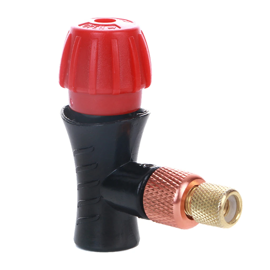 Portable CO2 Bicycle Inflator Head, Tire Pump fits for Presta & Schrader Valve, Works for Most Threaded CO2 Cartridges