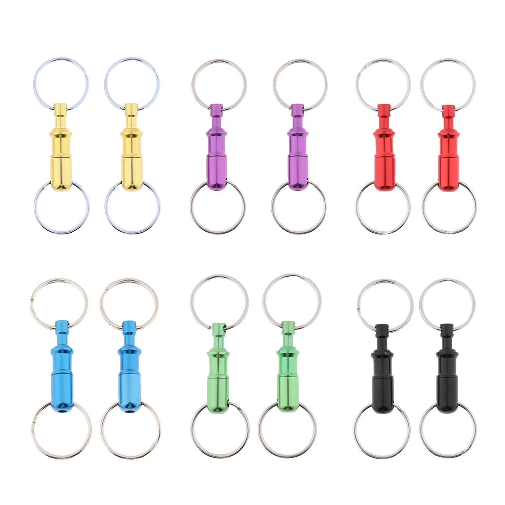 2Pcs/pack Key Chain Key Ring Quick Release Keychain Pull-Apart Removable Keyring with Two Heavy Duty Split Rings Key Accessories