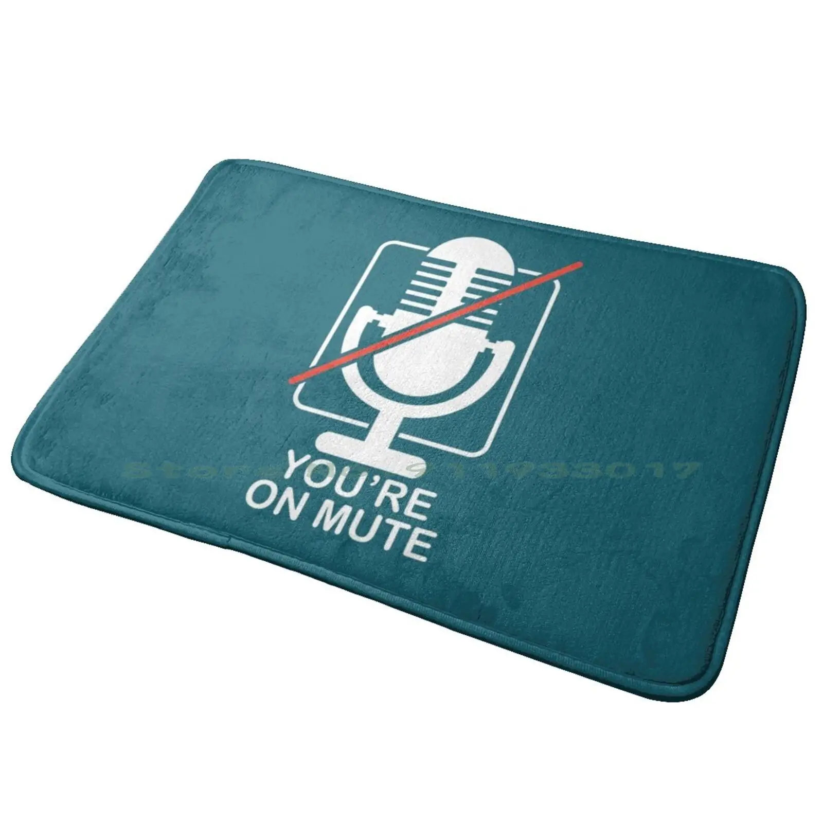 Youre On Mute Work From Home Video Conference Call Fail Entrance Door Mat Bath Mat Rug Fighting Fighter Retro Classic Vintage