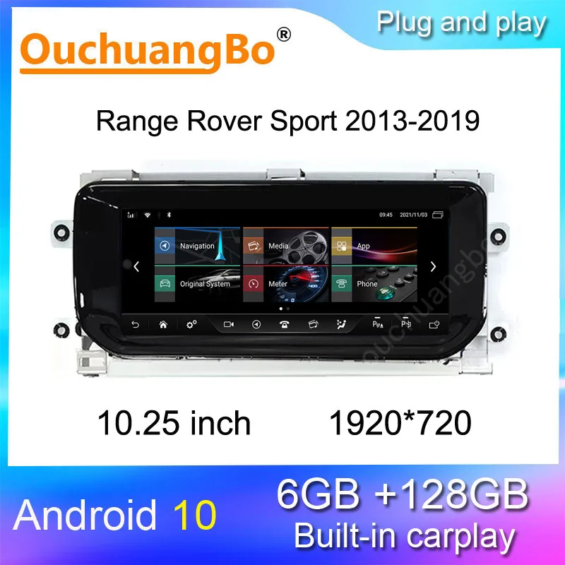

Радио рекордер Ouchuangbo для Land Rover Range Rover sport 10,25-2013 Android 10 стерео carplay 2019*1920 720 Дюймов