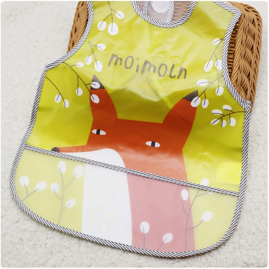 Imebaby children thickened EVA apron bib square saliva towel baby waterproof bib with rice pocket