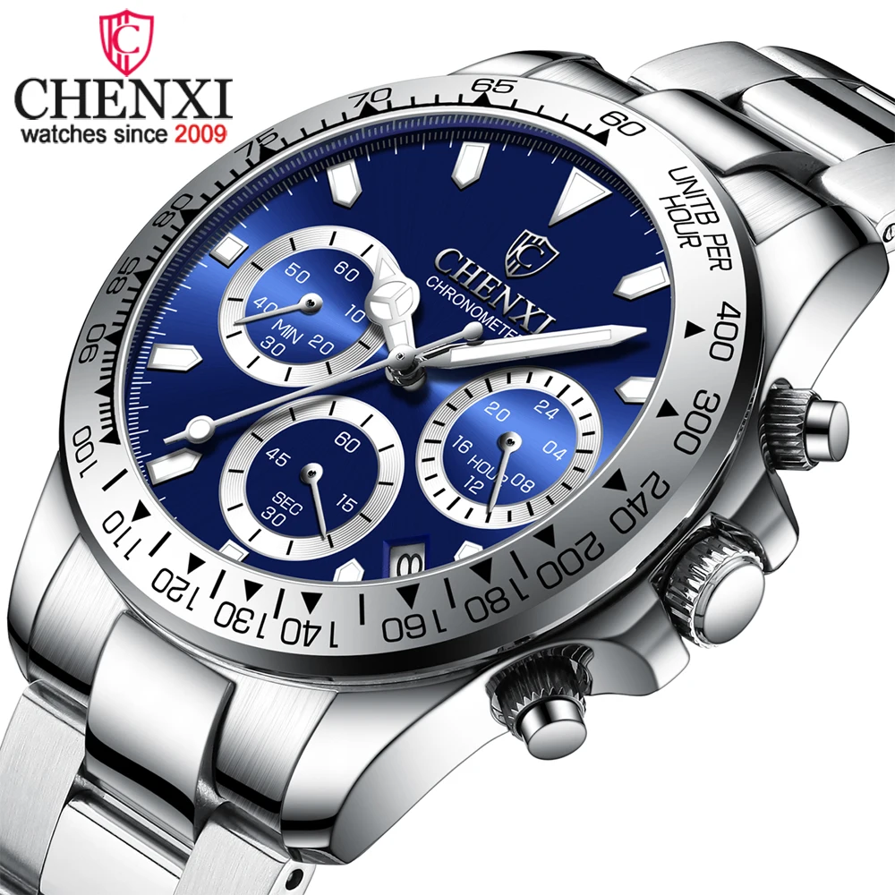 Men Watches CHENXI Top Luxury Brand Sport Quartz Watch Men Luminous Waterproof Chronograph Date Wristwatch Relogio Masculino