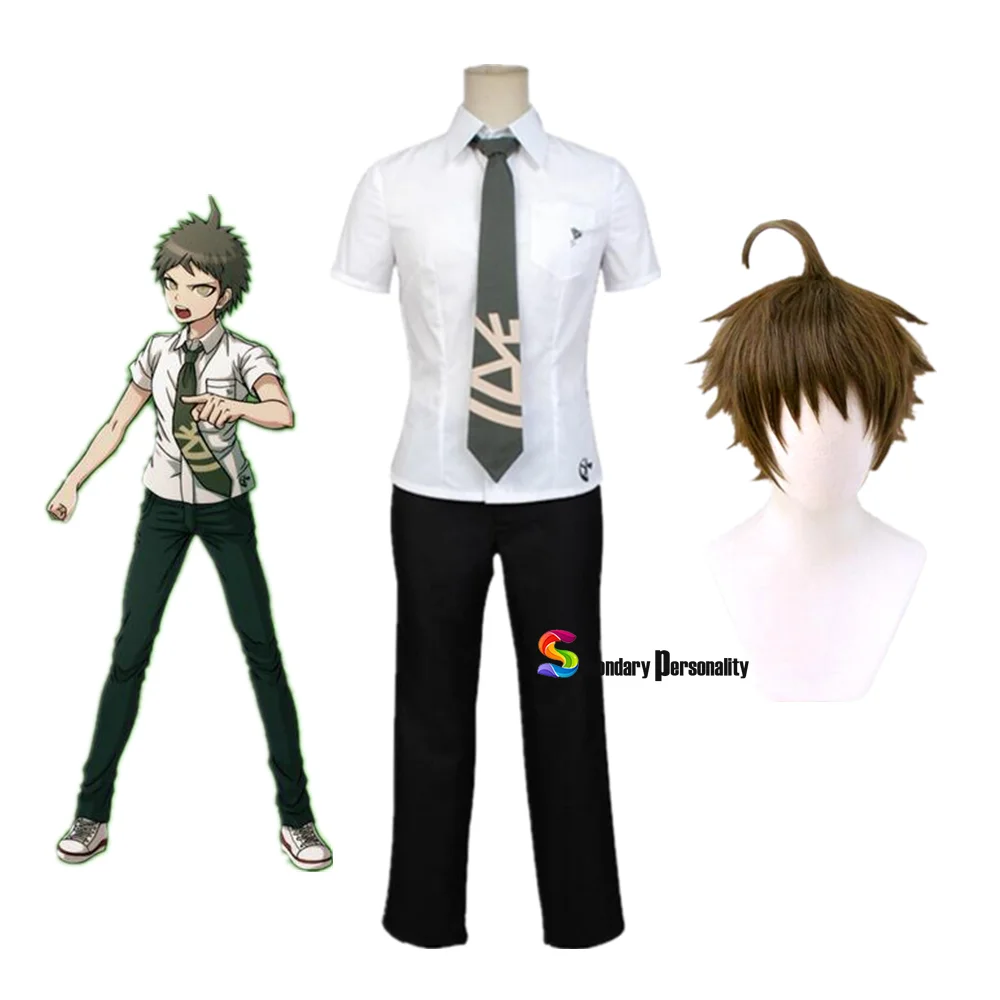 Siêu Danganronpa 2 Hajime Hinata Đồng Bộ Trang Phục Hóa Trang Cho Nam Dangan Ronpa Hajime Hinata Tóc Giả Hóa Trang Halloween Cosplay Trang Phục