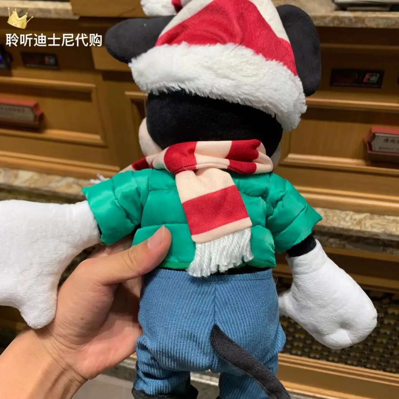 Shanghai Disney Christmas Mickey Mouse cartoon cuddly plush doll toy action figure doll  Birthday Present For Child