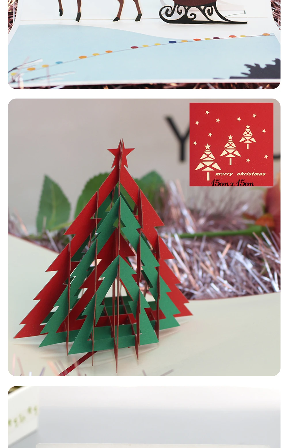 3D Pop-Up Weihnachtsmann-Karten Frohe Weihnachten Grußkarten Partyeinladungen Geschenke Neujahrsgrüße Jubiläumsgeschenke Postkarte – Detail 11