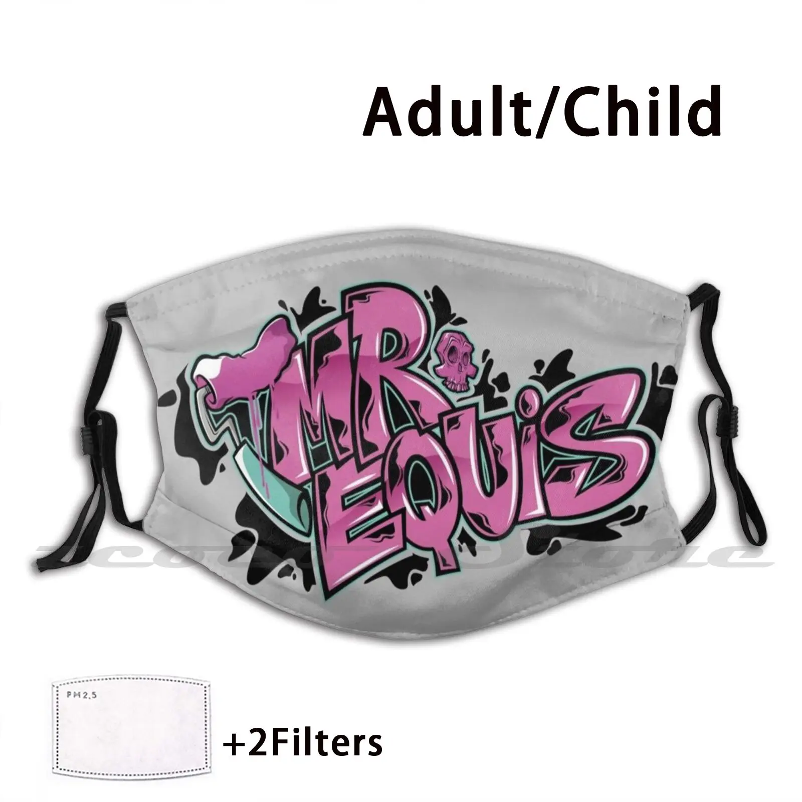 

Super X Mask Cloth Washable Diy Filter Pm2.5 Adult Kids Graffiti Letters Lettering Designers Decorative Vector Colors