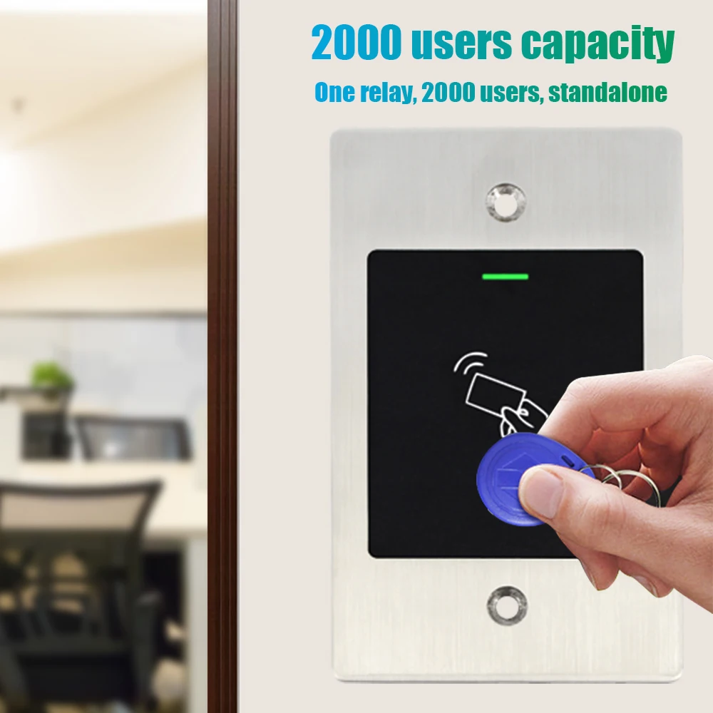 2000 user Waterproof Metal Access Control System RFID 125KHZ Reader Embedded RFID Access Controller Support Wiegand 26 Output