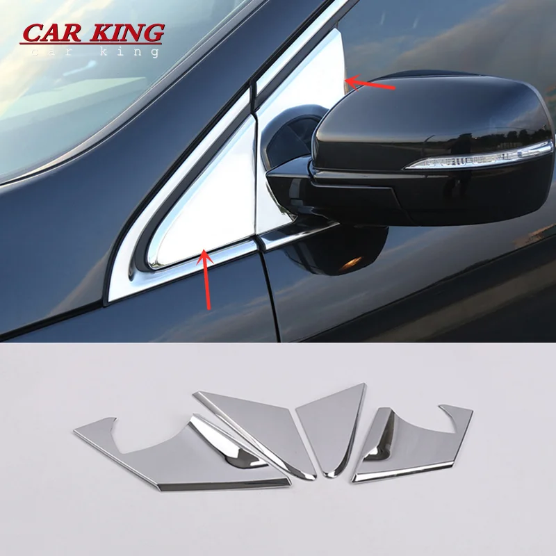 

For Ford Edge 2015 - 2017 ABS Chrome Car styling Car front door windows Outside A-pillar Panel Cover Trim Exterior Accessories