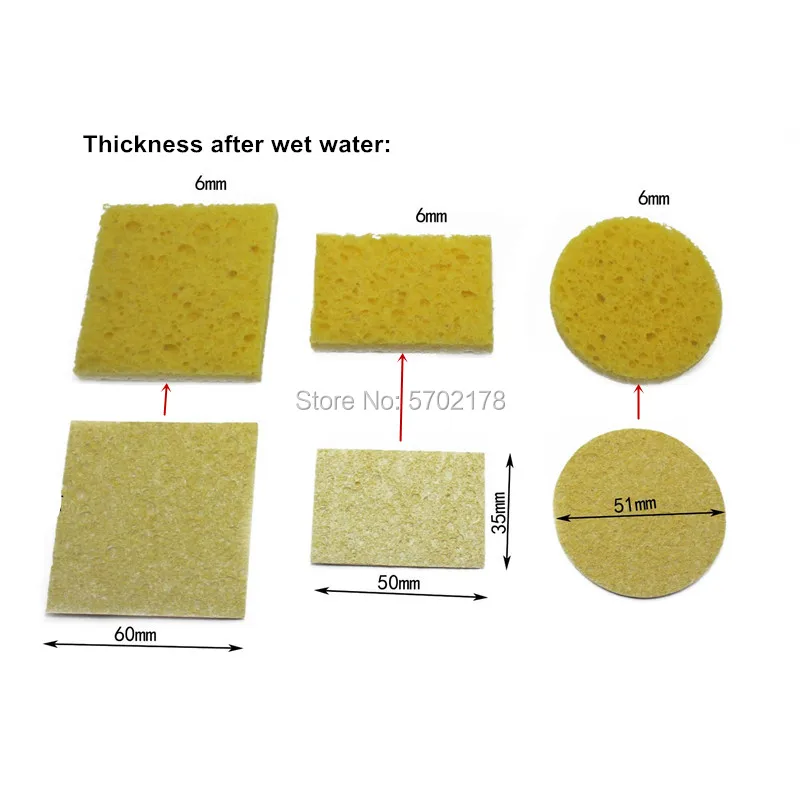 Hot New 10pcs High Temperature Resistant Heatstable Solder Thick Sponge Soldering Welding Accessories Soldering Iron Cleaning