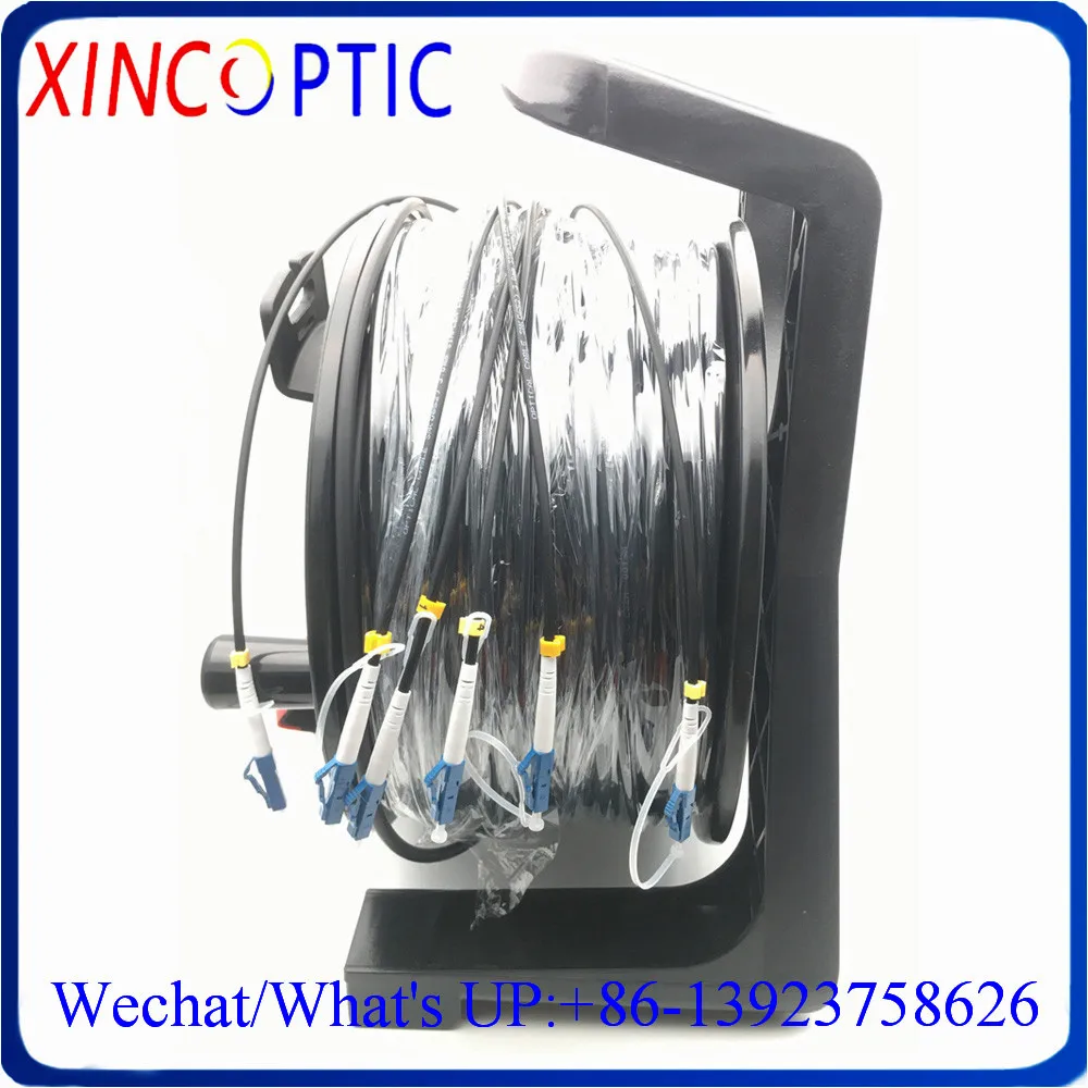 

MM,6C,OM2,50/125 LSZH/TPU Armored Black Cable,4.8mm,6Cores 100M LC-LC/ST/SC/FCUPC Fiber Optic Patch Cord Jumper With PCD235 Reel