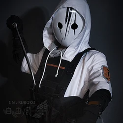 COSLEE [Customized] Game Arknights Reunion Movement Soldier Uniform Suit with mask Cosplay Costume Halloween Party Outfit Unisex