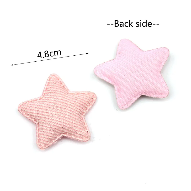 24Pcs 4.8cm Gold Stamp Fabric Star Padded Appliques For Kids Hairpin Headwear Crafts Decor Ornament Stick On Patches Accessoires