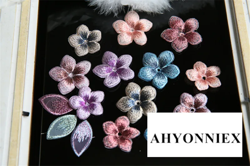 AHYONNIEX 10 stücke Günstige Kleine Blume Patch für Kleidung Nähen auf Applique Kleid Haar Zubehör Schuhe Taschen DIY Dekoration Patches – Detail 5