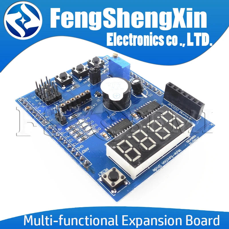 

Multi-Function Shield ProtoShield Multi-functional Expansion Board Sensor Shield Module witn Four Digital Display for Arduino