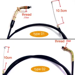 Cabo do acelerador para Dirt Pit Bike, Choke Line, Comprimento de 70cm a 300cm, 8mm, 10mm, Fio para 50cc, 70cc, 90cc, 110cc, 125cc, ATV