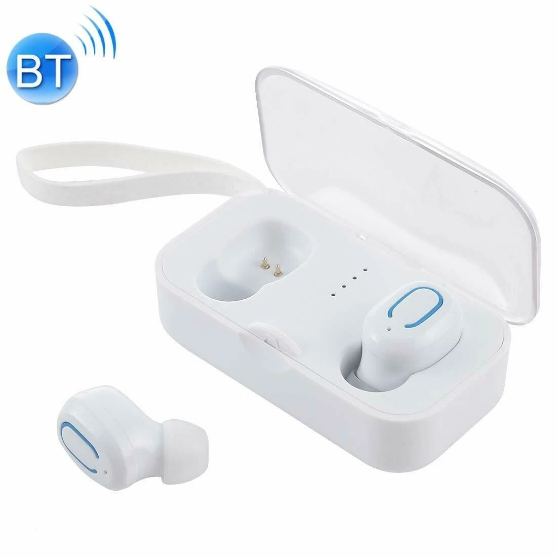 Auriculares Bluetooth 5.0 Inalámbrico Micrófono TWS Estuche Carga TI8S Blanco In