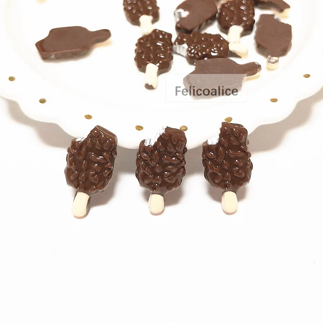 10Pcs/Lot Coffee Chocolate Popsicle Polymer Slime Box Toy For Children Charms Modeling Clay DIY Accessories Kids Plasticine