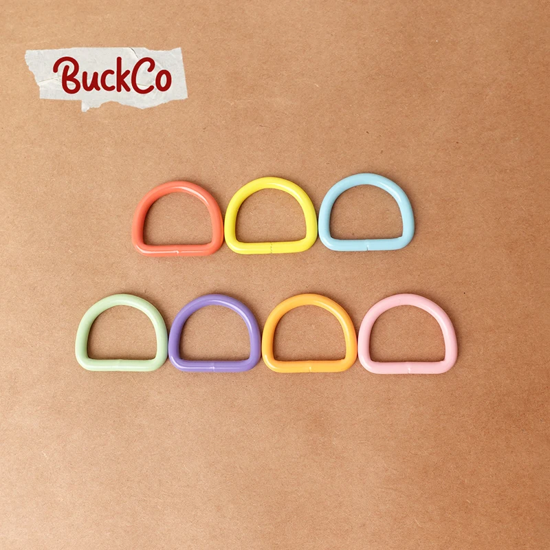 

100pcs/lot 25mm spray paint D ring DIY for backpack dog collar rope connection metal buckle belt buckle bag accessories 7 colour