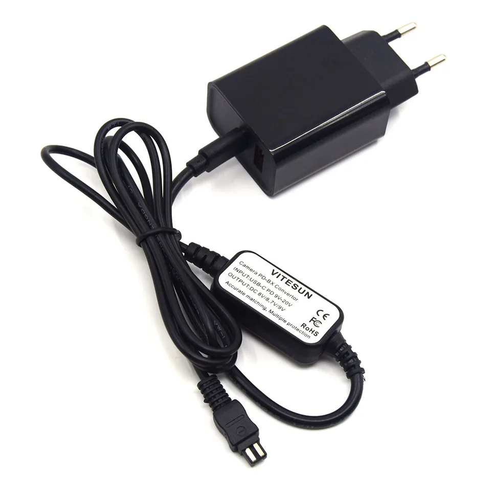充電器とバッテリーアダプターケーブル,pd充電器,AC-L200,l200c,l200d