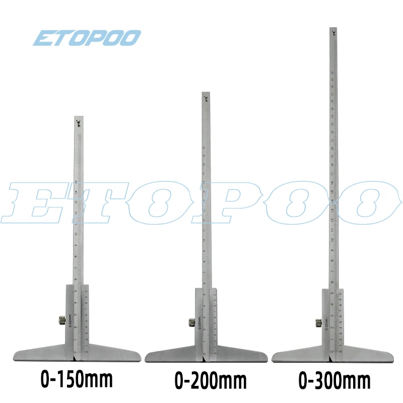 Con gancio calibro di profondità a corsoio 200mm 8 pollici 0.02mm calibro di profondità micrometro strumenti di misura calibro a corsoio strumento