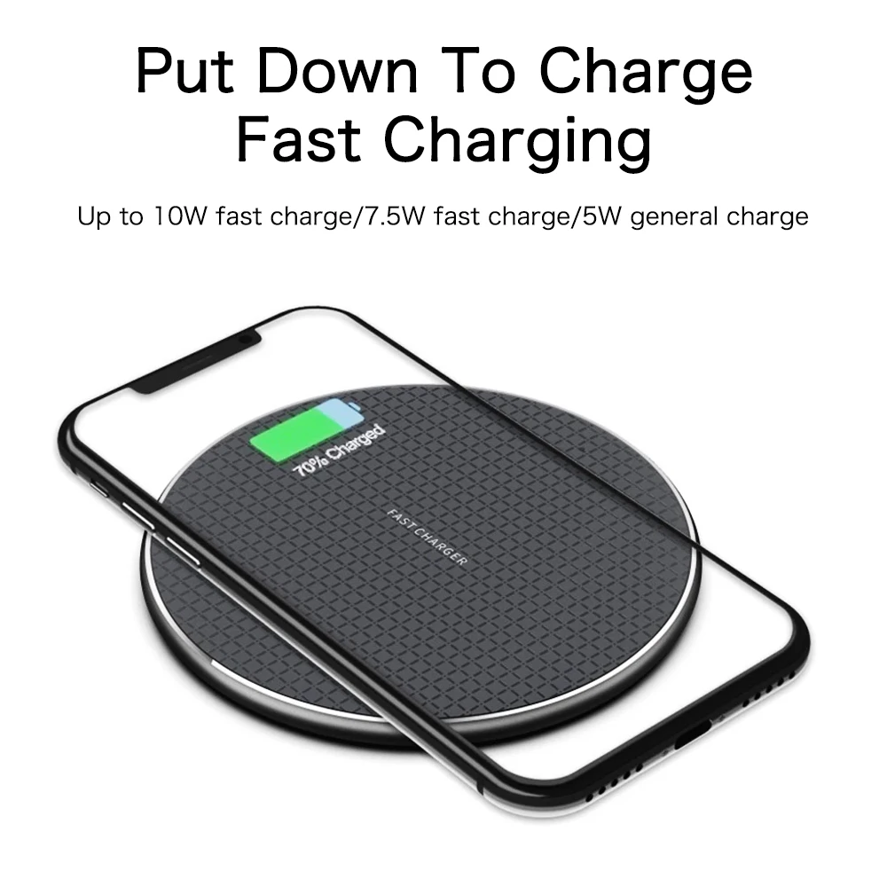 10W Qi Fast Wireless Charger For iPhone 11 12 Max X XS XR 8 Plus For Xiaomi Huawei Samsung Note 9 S10 Plus Phone USB Charger Pad