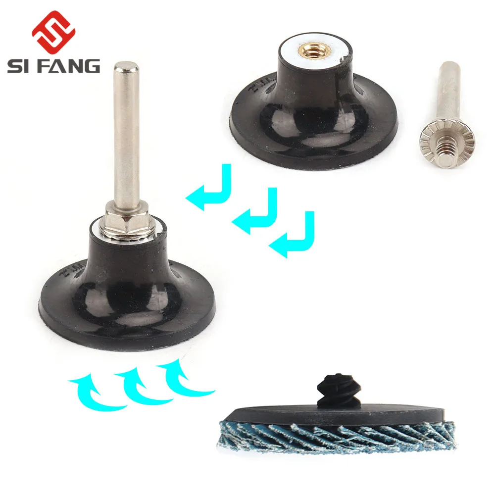 11/21 stücke 50mm Flache Professionelle Fächerscheiben Roll Lock Schleifen Schleif Räder 2 zoll Mit Halter Für Winkel schleifer Schleif Werkzeuge – Detail 7